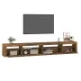 TV cabinet with LED lights smoked oak 270x35x40 cm by vidaXL, TV Furniture - Ref: Foro24-3152751, Price: 182,70 €, Discount: %