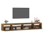 TV-Schrank mit LED-Leuchten, geräucherte Eiche, 270 x 35 x 40 cm von vidaXL, TV-Möbel - Ref: Foro24-3152751, Preis: 186,52 €,...