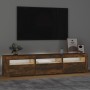 TV-Schrank mit LED-Leuchten, Farbe Eiche geräuchert, 180 x 35 x 40 cm von vidaXL, TV-Möbel - Ref: Foro24-3152759, Preis: 133,...