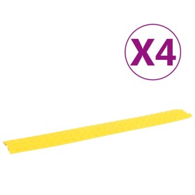 Rampa protectora de cables de suelo 4 uds amarillo 98,5 cm