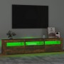 TV-Schrank mit LED-Leuchten, Farbe Eiche geräuchert, 180 x 35 x 40 cm von vidaXL, TV-Möbel - Ref: Foro24-3152759, Preis: 133,...