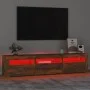 TV cabinet with LED lights smoked oak color 180x35x40 cm by vidaXL, TV Furniture - Ref: Foro24-3152759, Price: 128,55 €, Disc...