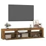 TV cabinet with LED lights smoked oak color 180x35x40 cm by vidaXL, TV Furniture - Ref: Foro24-3152759, Price: 128,55 €, Disc...