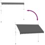 Toldo retráctil de operación manual antracita 400 cm