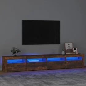 TV-Schrank mit LED-Leuchten, Farbe Eiche geräuchert, 240 x 35 x 40 cm von vidaXL, TV-Möbel - Ref: Foro24-3152767, Preis: 155,...