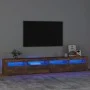 Mueble de TV con luces LED color roble ahumado 240x35x40 cm de vidaXL, Muebles TV - Ref: Foro24-3152767, Precio: 155,04 €, De...