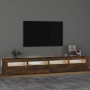 TV-Schrank mit LED-Leuchten, Farbe Eiche geräuchert, 240 x 35 x 40 cm von vidaXL, TV-Möbel - Ref: Foro24-3152767, Preis: 160,...