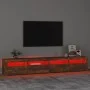 Mueble de TV con luces LED color roble ahumado 240x35x40 cm de vidaXL, Muebles TV - Ref: Foro24-3152767, Precio: 155,04 €, De...