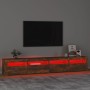 TV-Schrank mit LED-Leuchten, Farbe Eiche geräuchert, 240 x 35 x 40 cm von vidaXL, TV-Möbel - Ref: Foro24-3152767, Preis: 160,...