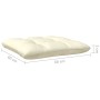 Taburete de jardín con cojín crema madera maciza de pino