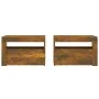 Nightstands with LED 2 pcs smoked oak color by vidaXL, Nightstands - Ref: Foro24-3144972, Price: 94,48 €, Discount: %