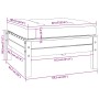 Juego muebles jardín 3 pzas cojines blanco madera pino maciza