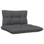 Muebles de jardín 3 pzas con cojines negro madera maciza pino