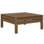 Muebles de jardín 3 piezas madera maciza pino con cojines crema