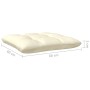 Muebles de jardín 3 piezas madera maciza pino con cojines crema
