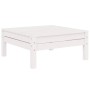Juego de muebles de jardín 3 pzas y cojines blanco madera pino