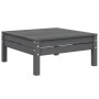 Juego muebles de jardín 3 pzas cojines gris madera pino maciza