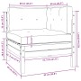 Juego muebles de jardín 3 pzas cojines gris madera pino maciza