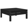 Juego muebles de jardín 3 pzas cojines negro madera pino maciza