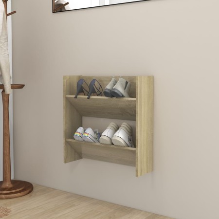 Zapatero de pared madera contrachapada roble Sonoma 60x18x60 cm en Zapateros y organizadores de calzado | Comprar online en Foro