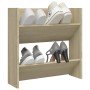 Zapatero de pared madera contrachapada roble Sonoma 60x18x60 cm