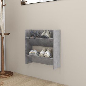 Zapatero de pared madera contrachapada gris hormigón 60x18x60cm Zapatero de pared madera contrachapada gris hormigón 60x18x60cm