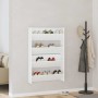 Zapateros de pared 2 uds madera contrachapada blanco 80x18x60cm