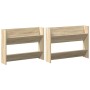 Zapateros de pared 2 uds contrachapada roble Sonoma 80x18x60 cm