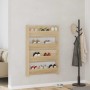 Zapateros de pared 2 uds contrachapada roble Sonoma 80x18x60 cm