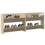 Zapateros de pared 2 uds contrachapada roble Sonoma 80x18x60 cm