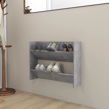 Zapatero de pared madera contrachapada gris hormigón 80x18x60cm en Zapateros y organizadores de calzado | Comprar online en Foro