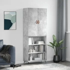 Aparador alto madera contrachapada gris hormigón 69,5x34x180 cm de vidaXL, Aparadores - Ref: Foro24-3196047, Precio: 129,03 €...