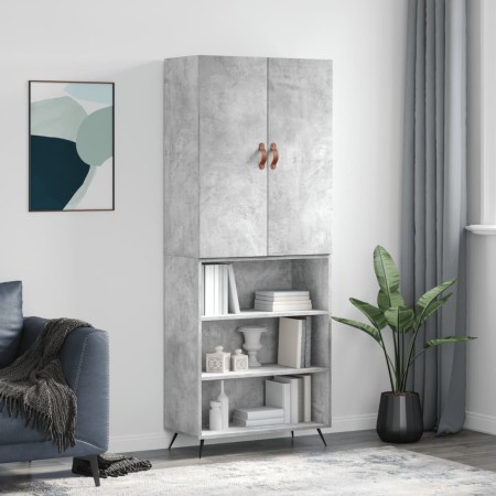 Hohes Sideboard aus betongrauem Sperrholz, 69,5 x 34 x 180 cm von vidaXL, Sideboards - Ref: Foro24-3196047, Preis: 130,76 €, ...