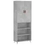 Concrete gray plywood tall sideboard 69.5x34x180 cm by vidaXL, Sideboards - Ref: Foro24-3196047, Price: 129,02 €, Discount: %