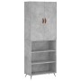 Hohes Sideboard aus betongrauem Sperrholz, 69,5 x 34 x 180 cm von vidaXL, Sideboards - Ref: Foro24-3196047, Preis: 130,76 €, ...