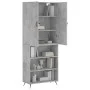Concrete gray plywood tall sideboard 69.5x34x180 cm by vidaXL, Sideboards - Ref: Foro24-3196047, Price: 129,02 €, Discount: %