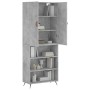Hohes Sideboard aus betongrauem Sperrholz, 69,5 x 34 x 180 cm von vidaXL, Sideboards - Ref: Foro24-3196047, Preis: 130,76 €, ...