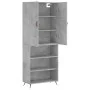 Concrete gray plywood tall sideboard 69.5x34x180 cm by vidaXL, Sideboards - Ref: Foro24-3196047, Price: 129,02 €, Discount: %