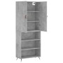 Hohes Sideboard aus betongrauem Sperrholz, 69,5 x 34 x 180 cm von vidaXL, Sideboards - Ref: Foro24-3196047, Preis: 130,76 €, ...