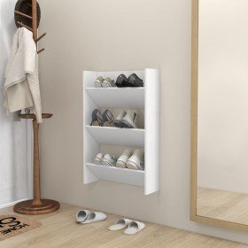 Zapatero de pared madera contrachapada blanco 60x18x90 cm Zapatero de pared madera contrachapada blanco 60x18x90 cm