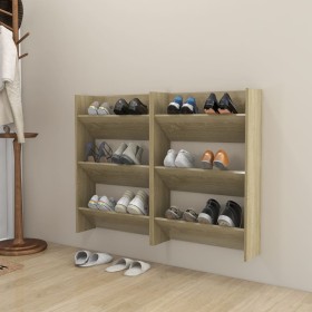 Zapateros de pared 2 uds contrachapada roble Sonoma 60x18x90 cm Zapateros de pared 2 uds contrachapada roble Sonoma 60x18x90 cm