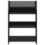 Zapateros de pared 2 uds contrachapada negro brillo 60x18x90 cm