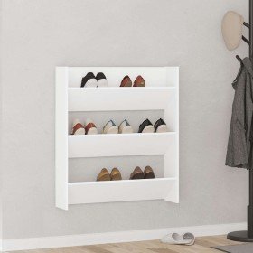 Zapatero de pared madera contrachapada blanco 80x18x90 cm Zapatero de pared madera contrachapada blanco 80x18x90 cm