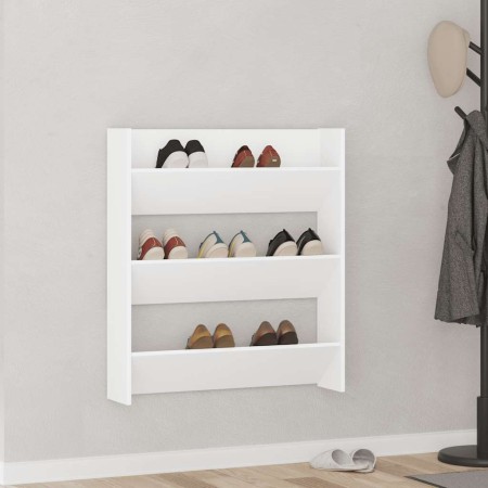 Zapatero de pared madera contrachapada blanco 80x18x90 cm