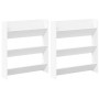 Zapateros de pared 2 uds madera contrachapada blanco 80x18x90cm