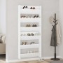 Zapateros de pared 2 uds madera contrachapada blanco 80x18x90cm