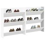 Zapateros de pared 2 uds madera contrachapada blanco 80x18x90cm