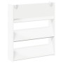 Zapateros de pared 2 uds madera contrachapada blanco 80x18x90cm