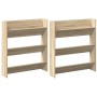 Zapateros de pared 2 uds contrachapada roble Sonoma 80x18x90 cm