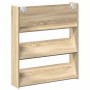 Zapateros de pared 2 uds contrachapada roble Sonoma 80x18x90 cm
